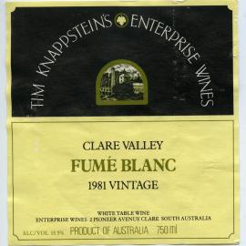 Tim Knappsteins Enterprise Wines Label (1981)