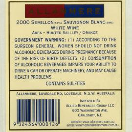 Allanmere Wines Label (2000)