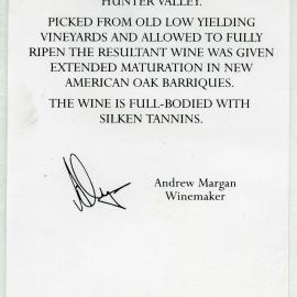 Margan Family Winegrowers Label [n.d.]