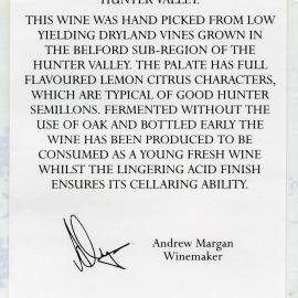 Margan Family Winegrowers Label [n.d.]