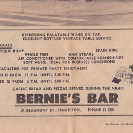 Bernie's Bar menu