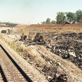 Earth works between the Golden Highway over bridge and Minimbah, NSW.
