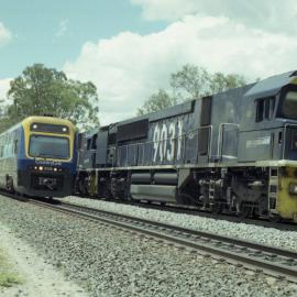An up Northern Tablelands Explorer passes 9031 between Grasstree and Antiene, NSW