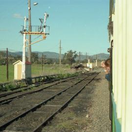 Remains of signal at St Heliers after runaway wagons demolished the signal box.