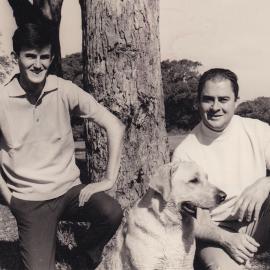 Kevin Coleman and friend with labrador retriever dog