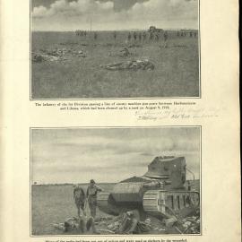 Infantry of the 1st Division passing machine guns between Harbonnieres and Lihons