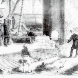 Colonial iron works, the first casting at the Lal Lal Iron Works, Victoria