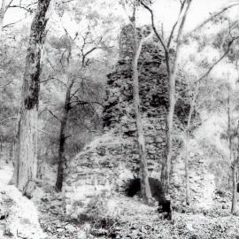 Stone chimney, colonial ironworks, Victoria