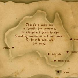 There's a wish and a thought for someone, In everyone's heart to day. Recalling memories old and sweet, Of friends who are far away. [Card]