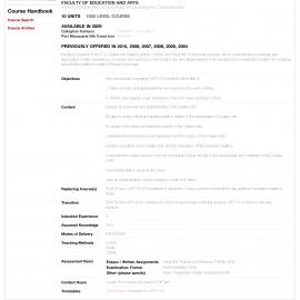 Course Handbook - 2009