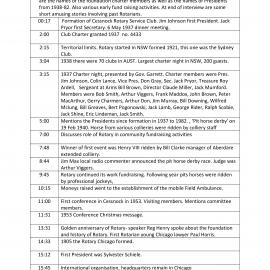 Summary: Reg Henry - History of Cessnock Rotary Club. Part 1/1.