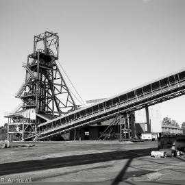 No. 1 and No. 2 headframes, 19 August 1999 - day of viewing for auction, Oakdale Colliery.