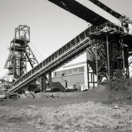 No. 1 and No. 2 headframes, 19 August 1999 - day of viewing for auction, Oakdale Colliery.