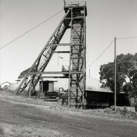 No. 1 and No. 2 headframes, 19 August 1999 - day of viewing for auction, Oakdale Colliery.