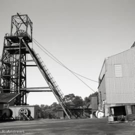 No. 1 and No. 2 headframes, 19 August 1999 - day of viewing for auction, Oakdale Colliery.