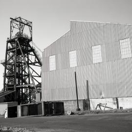 No. 1 and No. 2 headframes, 19 August 1999 - day of viewing for auction, Oakdale Colliery.