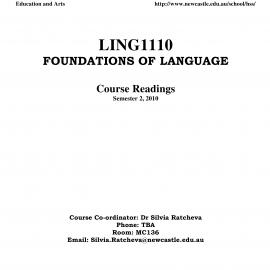 LING1110 Course_Reader Course Outline, Semester 2, 2010