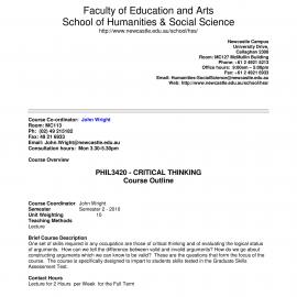 PHIL3420 Course Outline, Semester 2, 2010
