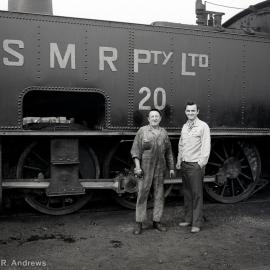 John Conway and Don Noble (right) at Hexham Sidings, Coal & Allied Railways.