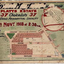North Mayfield Subdivision, Platt’s Estate, 6th November, 1918.