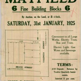 Mayfield, 6 fine building blocks, Saturday 31 January 1925