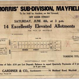 Morris’ Subdivision, Mayfield, Saturday 4 June [1927].