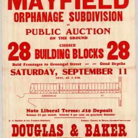 Mayfield Orphanage Subdivision, Saturday, September 11 1937.