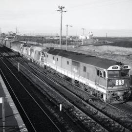 3 x 81 class, down coal train, June 1988, Hexham sidings