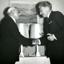 Photograph of Company Farewells to Bob Vandenburg [c.1960s] and F.N. Leddy, 24th May 1962.