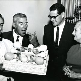 Light Bulb Cake. Photograph of Company Farewells to Bob Vandenburg [c.1960s] and F.N. Leddy, 24th May 1962.