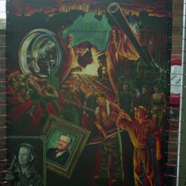 Birgitte Hansen mural commissioned for "Ribbons Of Steel" closure ceremony, Tool Room, September 1999