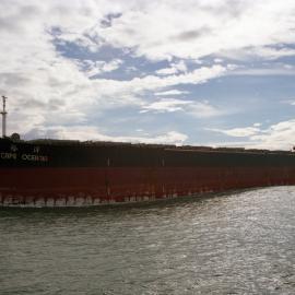 'Cape Oceania' entering Newcastle, BHP, taken from tug 'Wato', 8th July 2001