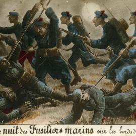 Cittaque de nuit des Fusiliers Marins sur les bords de l'Yser