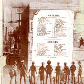 The Boy's Own Annual Inside cover detailing Writers and Artists