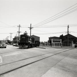 48148, crossing Broadmeadow Rd, from Goninans, 9 December 1991