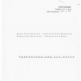 A6969 (ii)_Ferguson - Interview log : Merewether & its Beach - Alice Ferguson - 21 September 1989