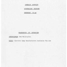 A6969 (ix)_Millington - Interview log : Electric Lamp Manufacturers "Lampworks" in Newcastle - Ken Millington - 2 August 1989