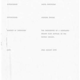 A6970 (iv)_Manunczak - Interview log : Displaced persons in the Hunter Region - Bazil Manunczak - 25 August 1989