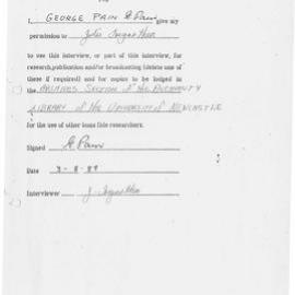 A6970 (vi)_Mitchell Pain - Interview log : Fishing Industry in Nelson Bay - Alfred Mitchell & George Pain - 29 July 1989