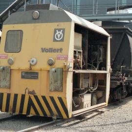 Vollert locomotive used to shunt grain hoppers into the discharge shed at the silos at Carrington.
