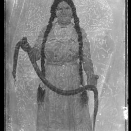 Mrs Bayliss, nee Annie Horne with Black snake