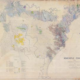 Sheet 0A - Newcastle Coalfield showing structure of borehole seam and development of seams