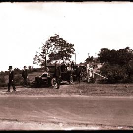 Hearse and funeral procession, [1930s]