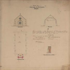 Plan of Additions to St. Mary's Church, Scone (18 June 1885)