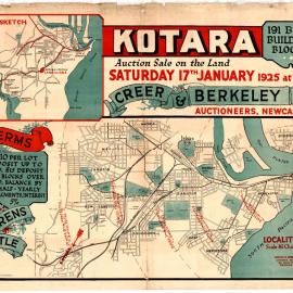 Kotara Subdivision Plan, Saturday 17 January 1925