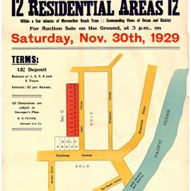 Newcastle Heights (Bar Beach) Subdivision Plan, Saturday November 30 1929.