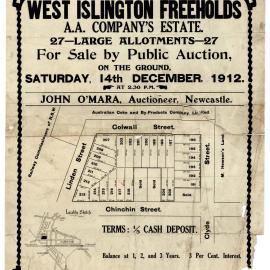 West Islington Freeholds, Saturday 14th December 1912.