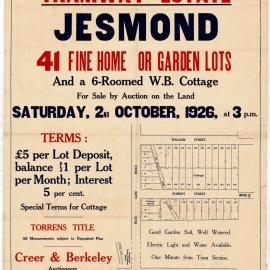 Tramway Estate, Jesmond. Saturday 2nd October, 1926.