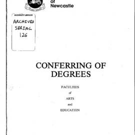 Conferring of degrees : Faculties of Arts and Education : Friday 29th April 1988, 10:00 a.m.