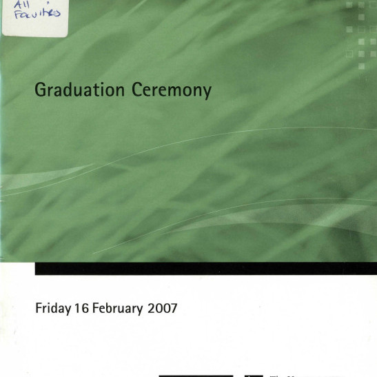 Graduation ceremony : Friday 16 February 2007, Ourimbah Campus